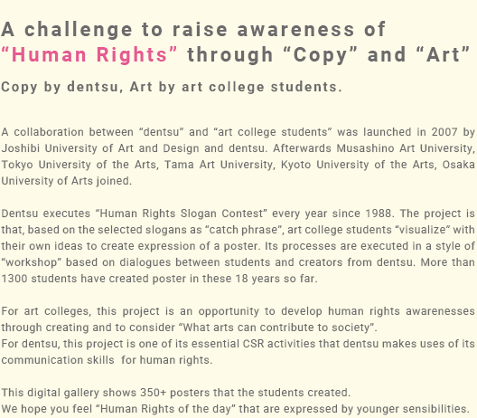 A challenge to raise awareness of 
Human Rights through Copy and Art